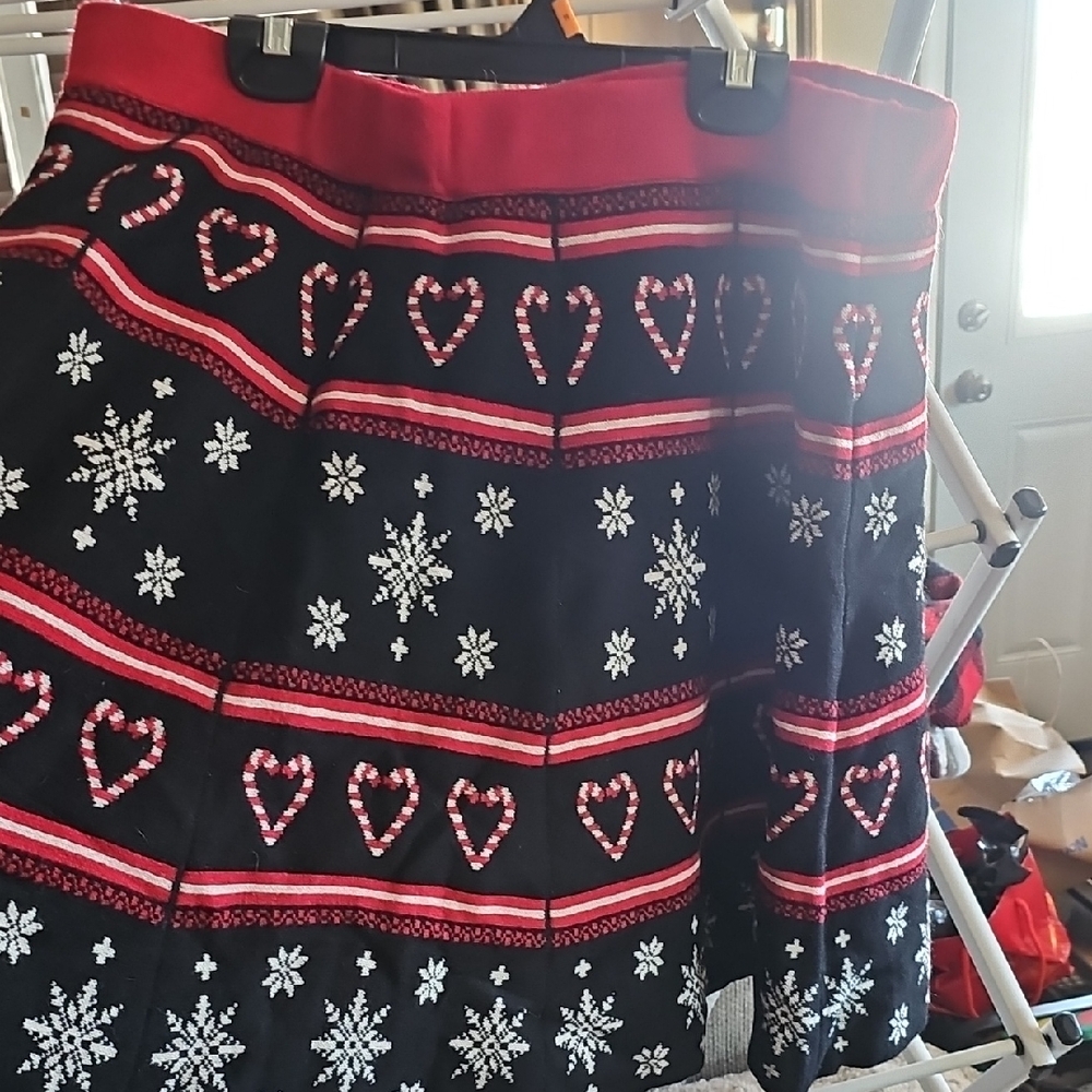 It's Our Time Black and Red A-Line Skirt